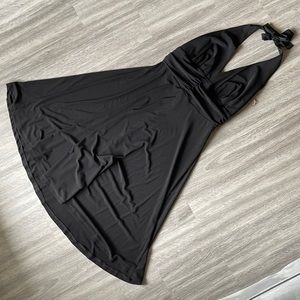 Robbie Bee Backless Halter Black Dress